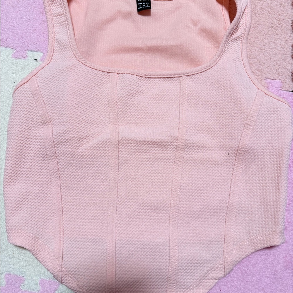 SHEIN Blush Pink Textured Bodysuit